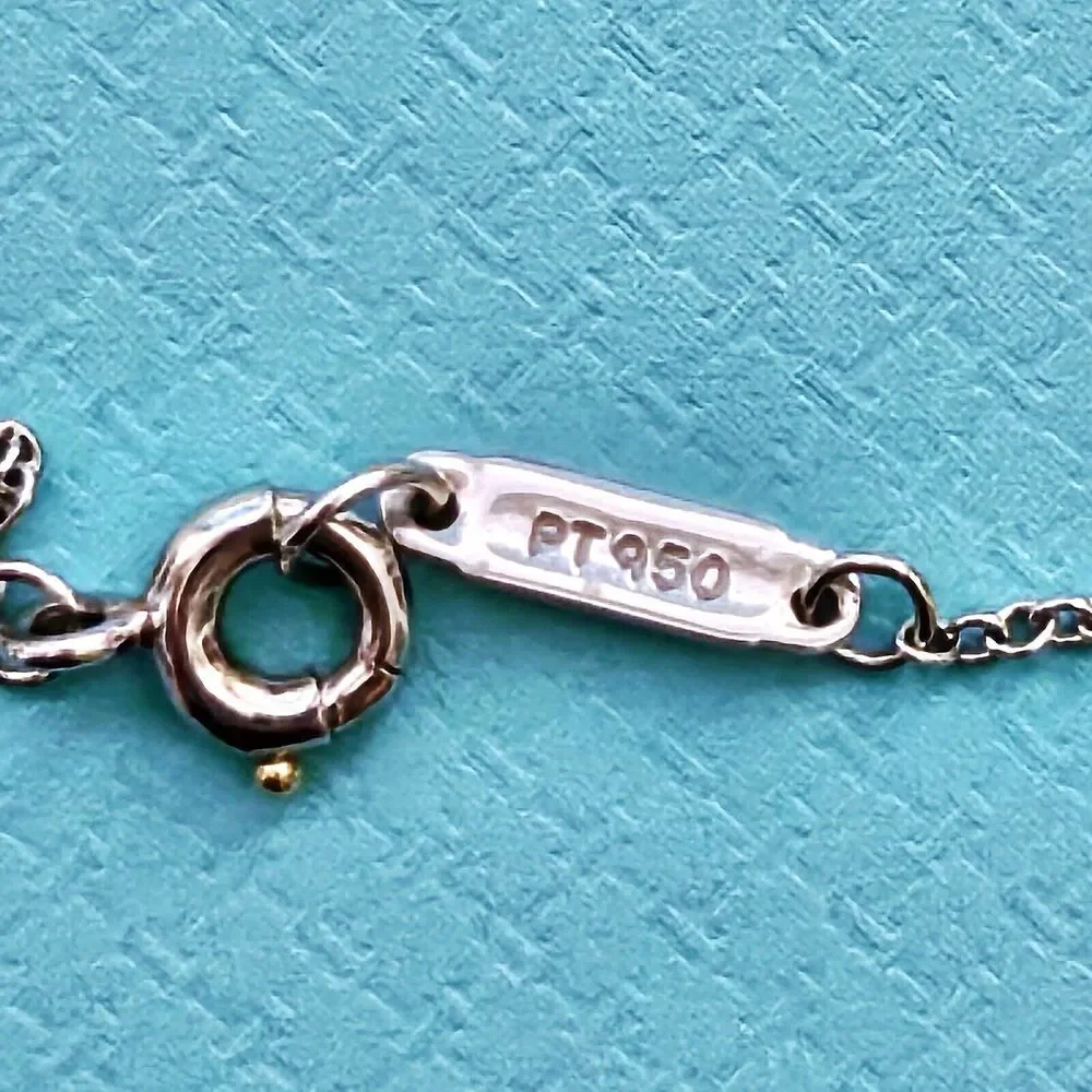 🧧SOLD🎋 RARE Tiffany & Co. Platinum Pt950 Diamond Voile Lariat Necklace 16” - Picture 6 of 9